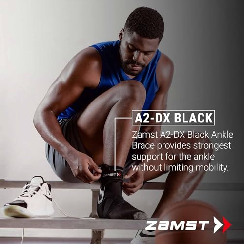 Zamst A2-DX Black Ankle Brace for Sports - Breathable Sports Ankle Support for Men and Women with Guard Stabilizers for High-Grade Ankle Sprain - Right, Small - Image 3