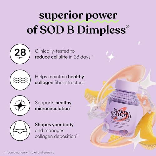 Lemme Smooth Anti Cellulite Capsules for Women, Smooth Legs & Thighs, Reduce Cellulite & Crepey Skin w/Clinically Studied SOD & Silica (1 Month Supply 30 ct) - Image 6