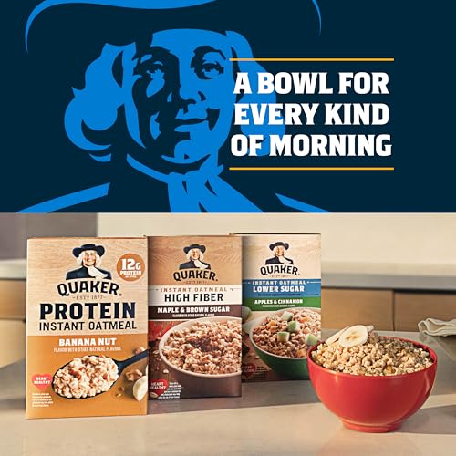 Quaker Protein Instant Oatmeal, 4 Flavor Variety Pack, 12g Protein per Serving, Whole Grains, No Artificial Flavors, No Added Colors, (24 Pack) - Image 6