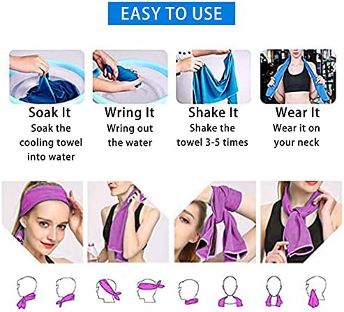 Ponpon 10pcs Cooling Towel Ice Towel Cooling Towels for Neck and Face Microfiber Cooling Towel for Gym, Travel, Yoga, Camping, Running, Outdoor Sport (10 Colors) - Image 5