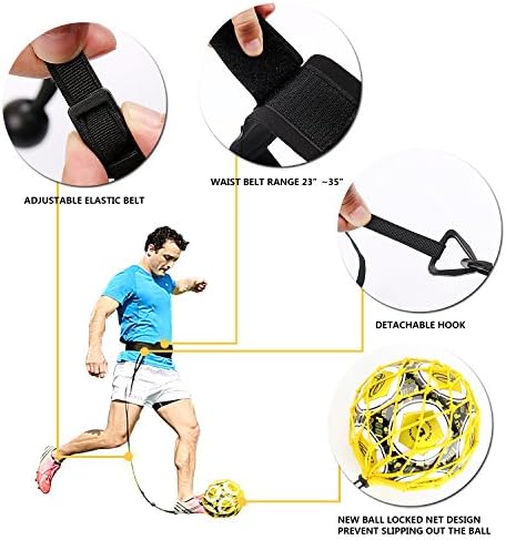 PodiuMax Hands-Free Soccer Kick/Throw Trainer, New Ball Locked Net Design, Adjustable Waist Belt & Cord Suit for All Levels (Fits Ball Size 3, 4, 5) - Image 5