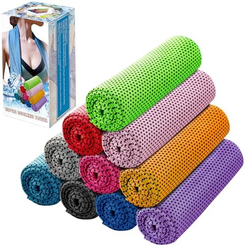 Ponpon 10pcs Cooling Towel Ice Towel Cooling Towels for Neck and Face Microfiber Cooling Towel for Gym, Travel, Yoga, Camping, Running, Outdoor Sport (10 Colors) - Image 2