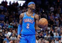 Gilgeous-Alexander ties Chamberlain’s mark for consecutive 20-point games