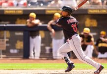 Guardians’ José Ramírez exits game with sore left shoulder