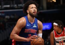 Pistons guard Cade Cunningham leaves game with back spasms
