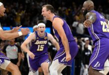 Kennard hits last-second 3 as Lakers win on LeBron’s record day