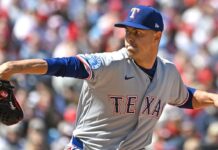 McKenzie Gore wins first with Rangers; Andrew McCutchen hits HR