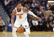 Knick guard Miles McBride, back from core injury, exits loss