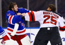 Goalies Markstrom, Shesterkin drop gloves in Devils-Rangers