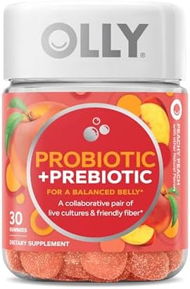 OLLY Probiotic + Prebiotic Gummy, Digestive Support and Gut Health, 500 Million CFUs, Fiber, Adult Chewable Supplement for Men and Women, Peach, 30 Day Supply - 30 Count - Image 2
