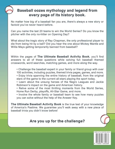 The Ultimate Baseball Activity Book: Crosswords, Word Searches, Puzzles, Fun Facts, Trivia Challenges and Much More for Baseball Lovers! (Perfect Baseball Gift) - Image 3