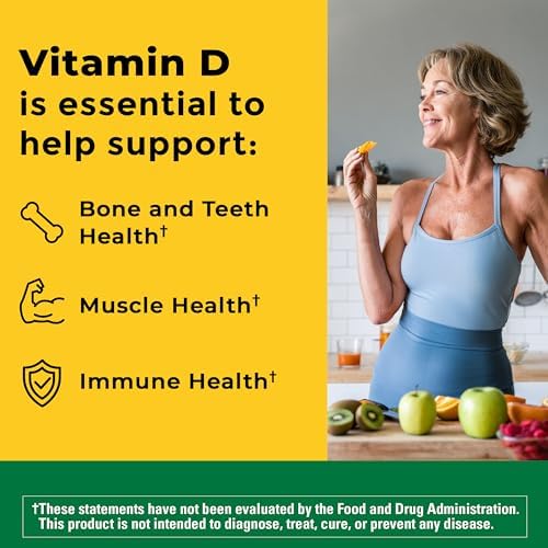 Nature Made Vitamin D3 1000 IU (25 mcg), Vitamin D Supplement for Bone, Teeth, Muscle and Immune Health Support, 300 Softgels, 300 Day Supply - Image 3