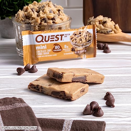 Quest Nutrition Mini Chocolate Chip Cookie Dough Protein Bars, 8g Protein, 1g Sugar, 2g Net Carbs, Gluten Free, 14 Count - Image 8