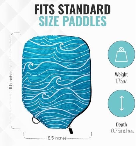 Palms-O-Aces Pickleball Paddle Cover | Canvas Padded Pickleball Paddles Sleeve with Zipper | Lightweight Protective Paddle Case for Standard Paddles | Paddle Cover Accessory - Image 3