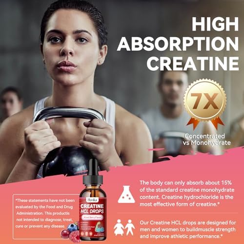 Creatine HCL Liquid Drops for Men & Women, Creatine Hydrochloride with L-Carnitine, L-Glutamine, BCAA, Vitamin B12 & B6 for Muscle Growth & Recovery-Vegan, Mixed Berry Flavor Flavor, 2 Fl Oz - Image 6