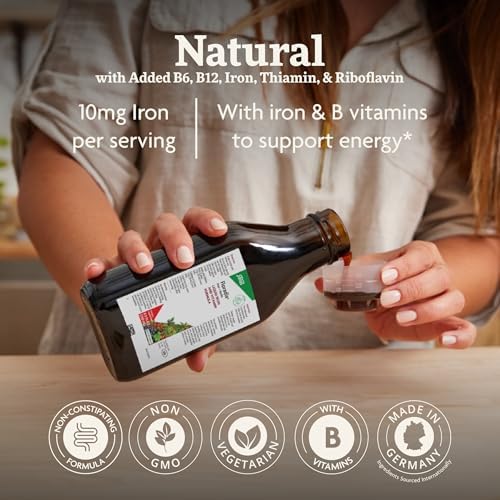 Floradix Iron & Herbs - Liquid Herbal Supplement for Energy Support - Iron Supplement with Vitamin C & Vitamin B Complex - for Men & Women - 8.5 fl oz - Image 4