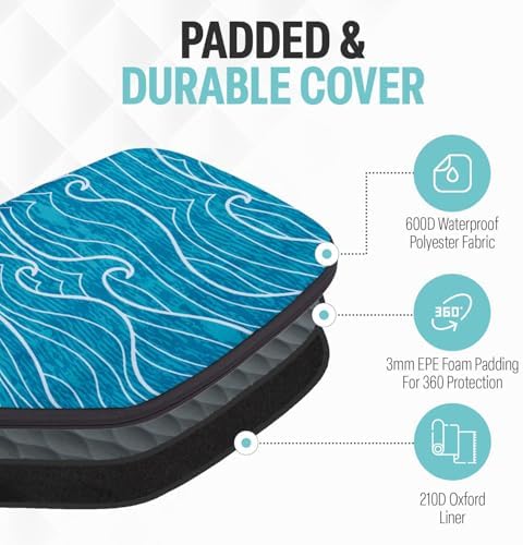 Palms-O-Aces Pickleball Paddle Cover | Canvas Padded Pickleball Paddles Sleeve with Zipper | Lightweight Protective Paddle Case for Standard Paddles | Paddle Cover Accessory - Image 4