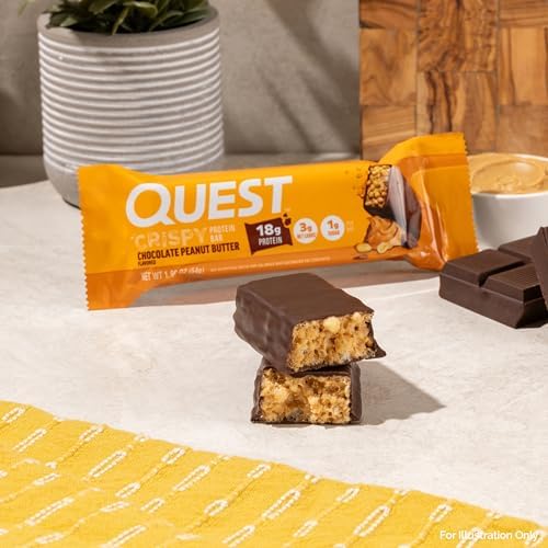 Quest Nutrition Crispy Chocolate Peanut Butter Hero Protein Bar, 18g Protein, 1g Sugar, 3g Net Carb, Gluten Free Protein Snack, Keto Friendly, 12 Count - Image 7