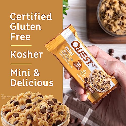 Quest Nutrition Mini Chocolate Chip Cookie Dough Protein Bars, 8g Protein, 1g Sugar, 2g Net Carbs, Gluten Free, 14 Count - Image 6
