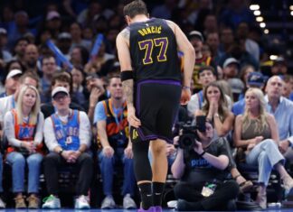 Luka Doncic (hamstring) exits Lakers’ loss in OKC; MRI next