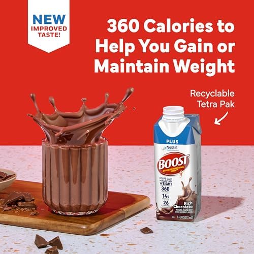 BOOST Plus Nutritional Drink, Rich Chocolate, 8 fl oz (Pack of 24) - Image 5