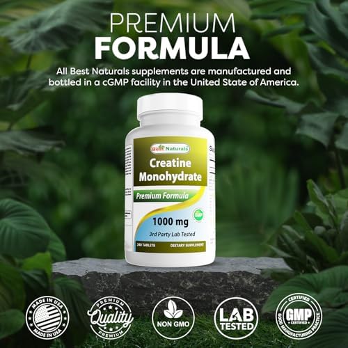 Best Naturals Creatine Monohydrate 1000 mg 240 Tablets - Image 6