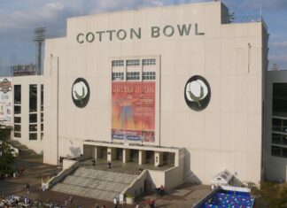 Texas Longhorns 2026 schedule after the Tennessee game Aerial view of the Cotton Bowl in Dallas, site of the 2026 Red River game